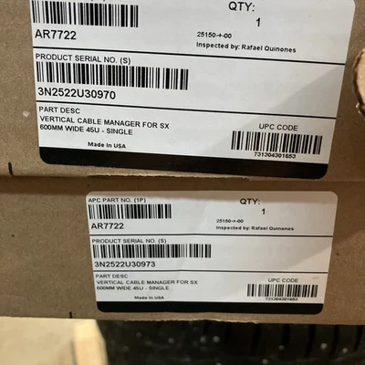 APC NetShelter by Schneider Electric Vertical Cable Manager Sx 600mm Rack AR7722 - Image 1 of 4