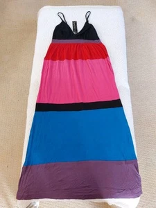 Long Multicoloured Maxi Dress From Mela Loves London Size M Summer Dress - Picture 1 of 6