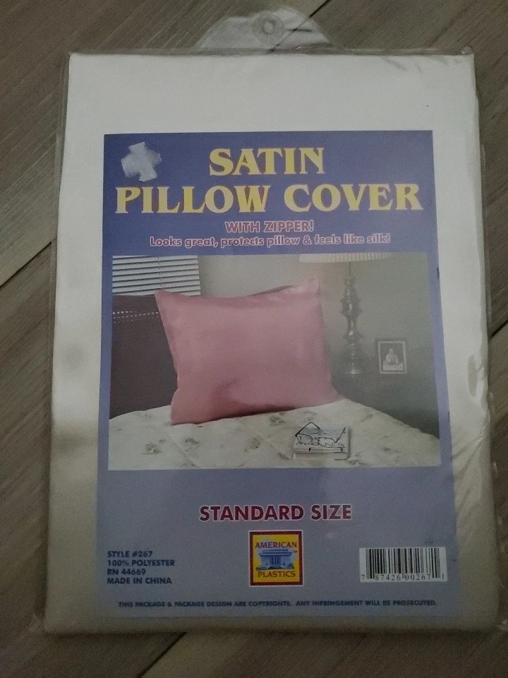 Funda de almohada de satén con cremallera. (Nuevo) Foto 1 de 1
