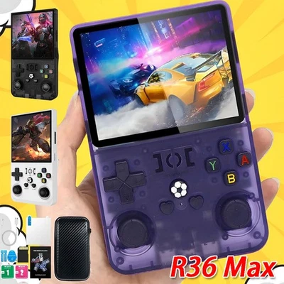 MARKENLOS R36 Max Retro Handheld Spielkonsole 4" IPS LinnuxSystem 64GB 18000+ Games