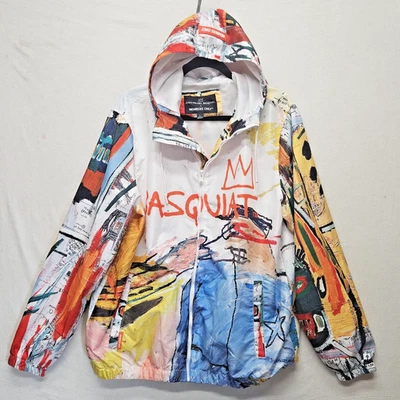 Members Only X Jean-Michel Basquiat Jacket Men's Size L Graffiti Art Coat - Image 1 of 4