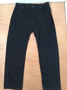 Levis 505 Jeans Men 38x32 BLACK DENIM Regular Straight FIT EGYPT 100% COTTON - Picture 1 of 9