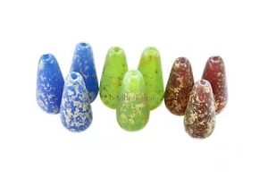 Czech Glass Tear Drop Beads - 4pcs - Long, Smooth Tear Drops - sSlender Glass - Picture 1 of 10