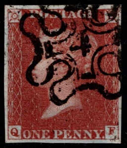 1841 1d Red Plate 31 QF 4m Superb London No 4 in Maltese Cross VFU Cat. £600.00 - Picture 1 of 1