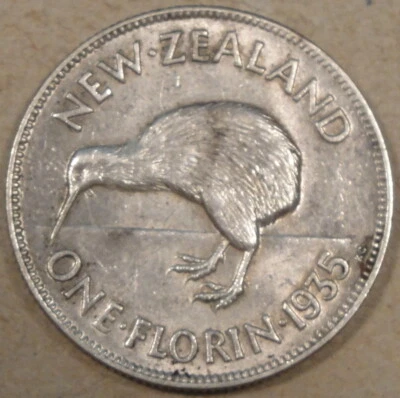 New Zealand 1935 Florin AU - Image 1 of 2