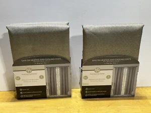 2 HUNTINGTON HOME Metallic Grey LIGHT BLOCKING WINDOW CURTAIN 84"  1 PANEL - NEW - Picture 1 of 8