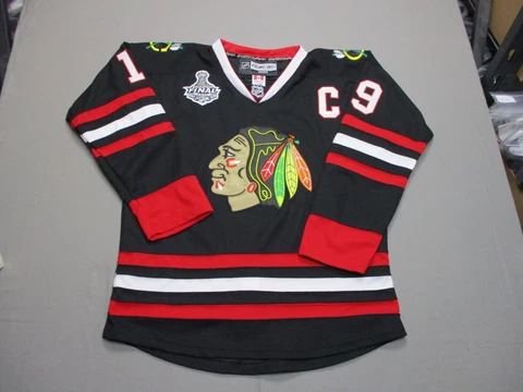 Vintage Chicago Blackhawks Jersey Men Size 50 Black Toews #19 Reebok CCM Fight Cover