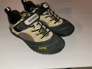 Shimano SPD Cycling Shoes - Women Size 7 US Black Tan Suede Bike SH-M037W 2-Bolt - Picture 1 of 11