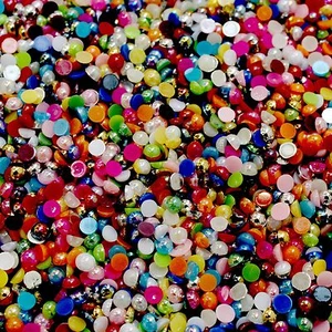 1000 AB Halbperlen Perlen Flache Rückseite Basteln Scrapbooking Wählen Sie Ihre Farbe und Größe - Bild 1 von 16