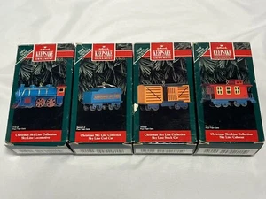 Hallmark Keepsake Sky Line Train Set Of 4 Train Cars Ornaments 1992 in box - Picture 1 of 11