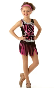 Out Of Control Adult Large Jazz Tap Dance Costume Leotard & Fringed Skirt New - Picture 1 of 3