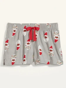 Nuevo con etiquetas Pantalones Cortos para Dormir Pijama de Franela Antiguo Azul Marino Nogal Mujeres M - Imagen 1 de 4
