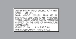 YAMAHA RD400  HEADTUBE DECAL  / REPRO DECAL - Bild 1 von 1