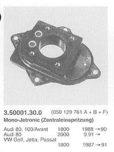 Brida Ágil ( Apoyo) para Mono-Jetronic- Audi 80 100- VW Golf Jetta Passat - Imagen 1 de 3
