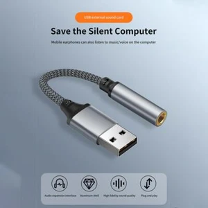 USB do 3,5 mm mikrofon/słuchawki jack stereo zestaw słuchawkowy adapter audio 7.1 karta dźwiękowa T - Zdjęcie 1 z 11