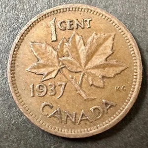 1937 Canada 1 Cent Coin Penny Coin x 1 Ungraded - Picture 1 of 6