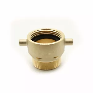 2-1/2" BUCHSE NST x 2-1/2" STECKER NPT Messing Hydranten Adapter, Stift Lug, drehbar x M - Bild 1 von 6