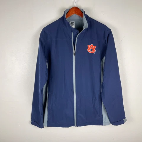 Auburn Tigers Soft Shell Jacket Men Medium Navy Blue Pockets Fleece Lined AU Cover