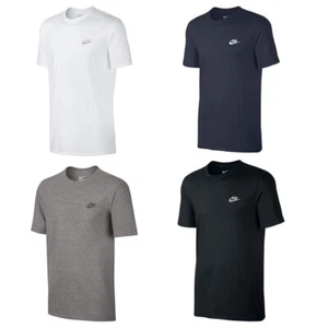 Nike Club Classic Swoosh Mens T Shirt Athletic Cut Jersey Cotton Fitness Tee - Picture 1 of 11