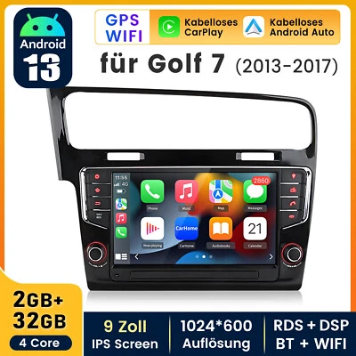 DAB+ Für VW Golf VII MK7 2013-2017 Autoradio CarPlay Android 14 2+32G GPS SAT BT - Bild 1 von 4