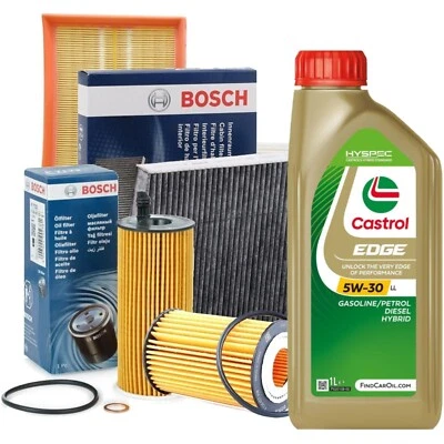 KIT TAGLIANDO 4 FILTRI BOSCH 5 LT CASTROL 5W30 PER AUDI Q3 2.0 TDI 140CV 177CV