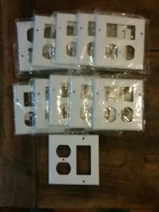 11 Cooper White Decorator GFCI GFI & Duplex Outlet Wallplate Outlet Covers 2157W - Picture 1 of 3