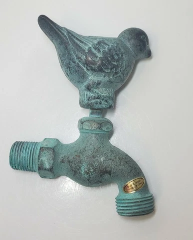 Vintage Solid Brass Hen Faucet / Outdoor Water / Garden Faucet Cover