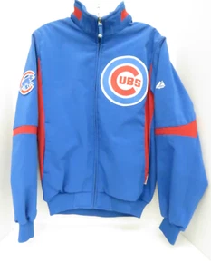 Chicago Cubs Therma Base Fleece Lined Jacket Mens Medium Authentic Majestic - Picture 1 of 9