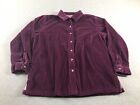 Vintage L.L. Bean Corduroy Shirt Shacket Womens L Purple Button Up Flannel Lined