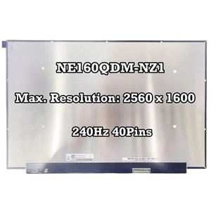 NE160QDM-NZ1 16" 16:10 40Pins Schermo LCD QHD 2560X1600 240Hz Display da Pannello - Foto 1 di 2