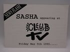 Rave Flyer Sasha Appearing At Club Tv ! Vgc May 1995Postcard Size Milton Keynes