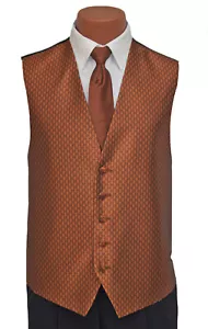 Men's After Six Burnt Orange Tuxedo Vest with Tie Free Shipping Size Medium - Picture 1 of 4