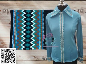 Camicia Western Show donna allungata con imbottitura perfetta per equitazione - Foto 1 di 2