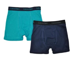 Calvin Klein Boys Navy & Teal 2 Pack Boxer Briefs Size 4/5 6/7 8/10 12/14 16/18 - Picture 1 of 1