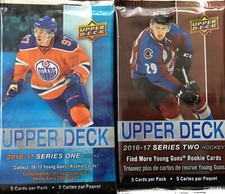 2X Packs LOT 2016-17 Upper Deck Series 1 & 2 Hockey YOUNG GUNS Auston Matthews ?