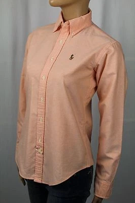 Camisa Blusa Ralph Lauren Naranja Calce Clásico Multicolor Poni Nueva con Etiquetas Foto 1 de 2