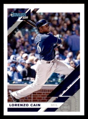 2019 Donruss #184 Lorenzo Cain Milwaukee Brewers - Image 1 of 2