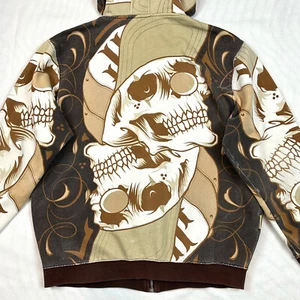 Joker Brand Vintage Y2K Skull Hoodie Adult XL Zip Up Streetwear Hooded Jacket - Picture 1 of 13