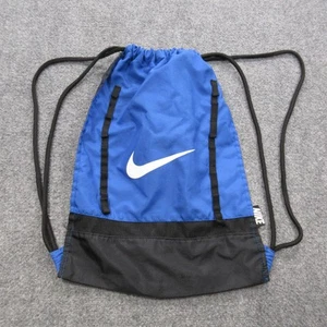 Nike Backpack Drawstring Gym Sack Royal Blue Black Bag Lightweight Sports EUC - Picture 1 of 12