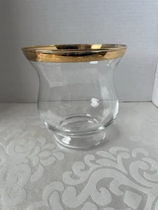 Klarglas mit Goldrand Votivkerzenhalter Neu 5-1/2” x 5” - Bild 1 von 5