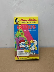 Vintage VHS Smurfs Baby's First Christmas 1990 Movie Hanna Barbera New Sealed - Foto 1 di 5