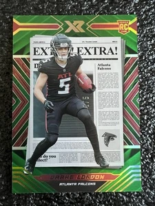 2022 Panini Xr #EXT-3 Drake London Green Extra! Extra! RC Rookie Card #1/5 - Picture 1 of 5