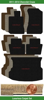 Juego de alfombrillas de lujo personalizadas para Chevrolet Cruze 2011-2014 con logotipo (5 piezas) #CKZ Foto 1 de 4