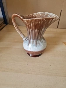 West German Pitcher / Jug Glossy brown drip glaze 20cm Tall stamped 524/20 - Picture 1 of 8
