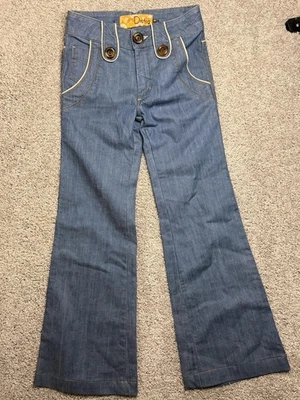 Jeans Dittos para mujer 24 acampanados tiro alto retro botón delantero hechos en EE. UU. AÑOS 70 Foto 1 de 4