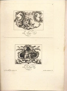 Le Midi, Le Matin, Le Soir, La Nuit. ---- 2 Blatt. Nilson, Johann Esaias.: - Picture 1 of 2