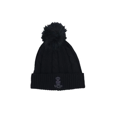 Lauren Ralph Lauren Para Mujer Tejido Pom Pom Gorro Cómodo Negro OS Nuevo Foto 1 de 2