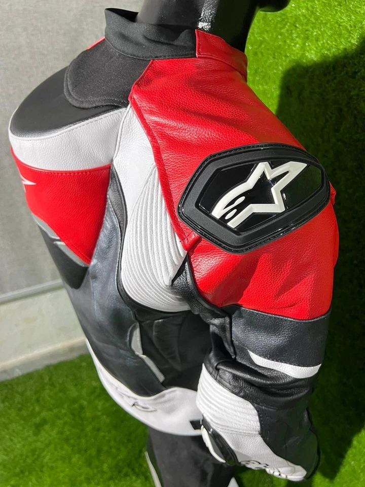 Alpinestars TG-P Plus Red & Black Leather Motorbike Jacket Real Leather Jacket - Image 1 of 4
