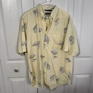 Nautica Leinenmischung Tropische Muscheln Kurzarm Knopfleiste Herren Größe Large "  - Bild 1 von 4