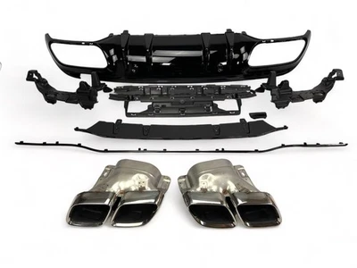 ✅ Difusor Trasero + Cubiertas de Tubo Escape Mercedes W205 S205 C63 AMG Óptica - Imagen 1 de 4